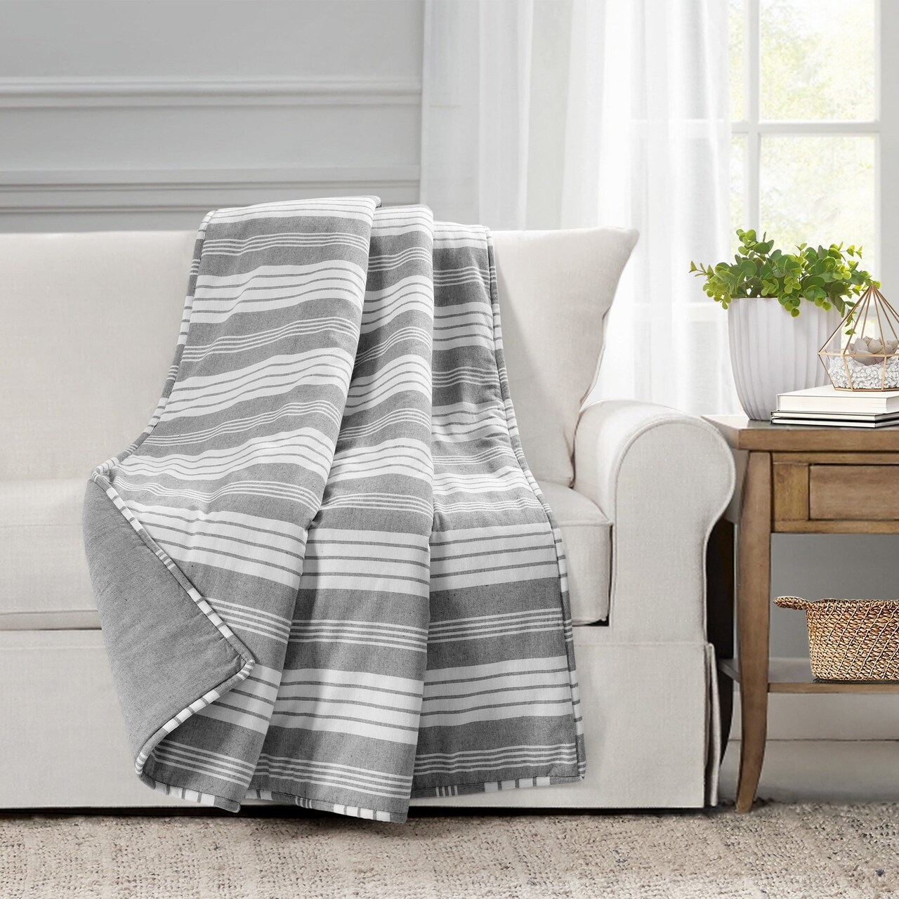 Striped clearance cotton throw